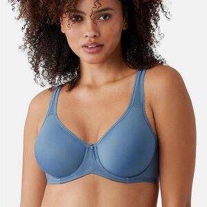 Wacoal Blue Full Coverage Bra with Supportive Straps